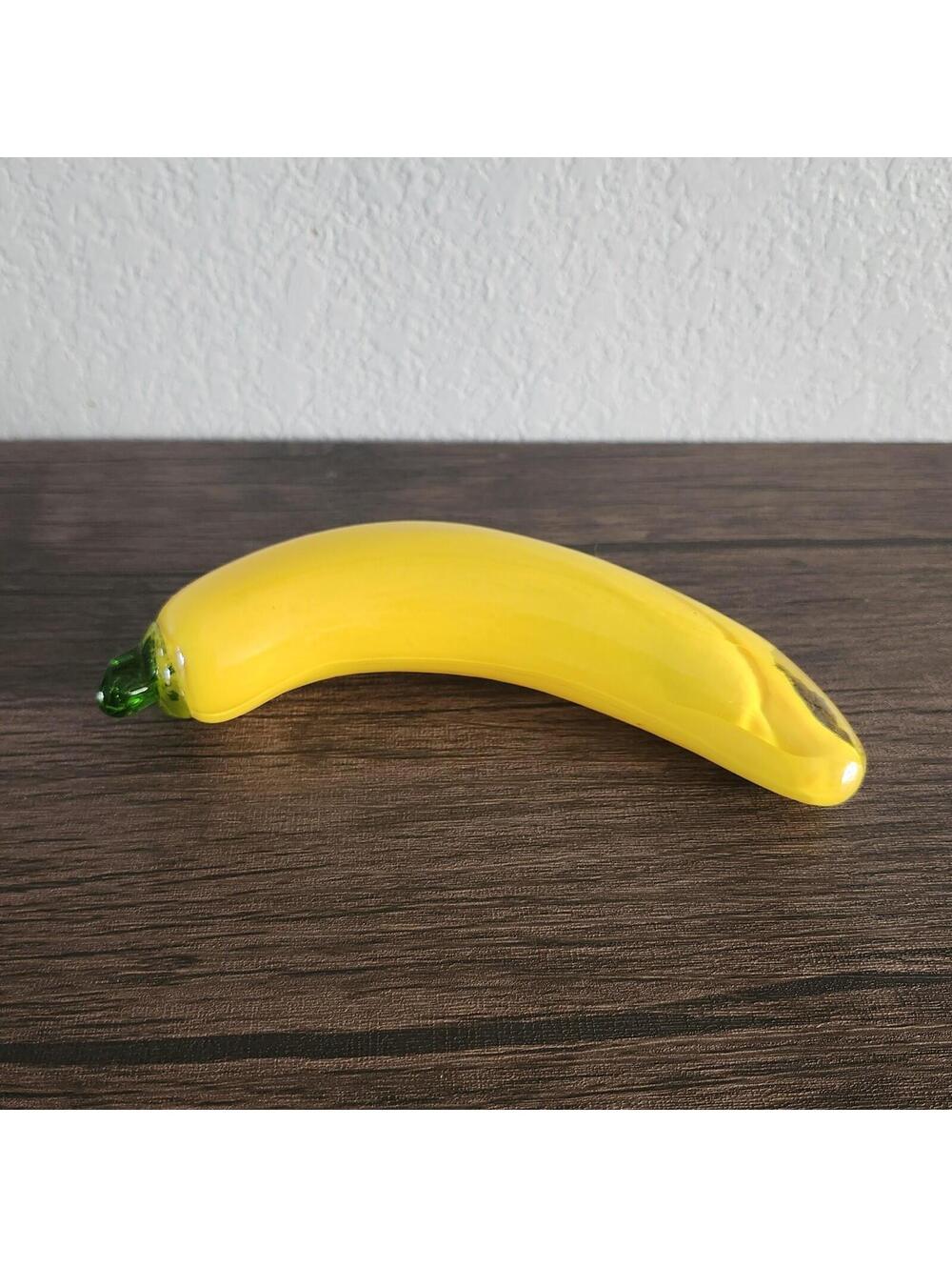 Vintage Murano Style Hand Blown Glass Banana Fruit Decor Art